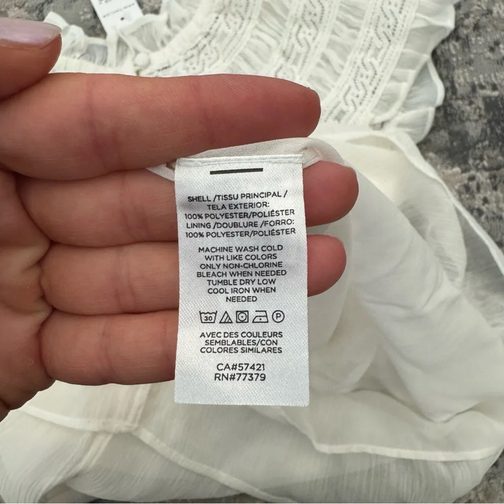 Ann Taylor Elegant White Ruffled Top - Picture 5 of 5